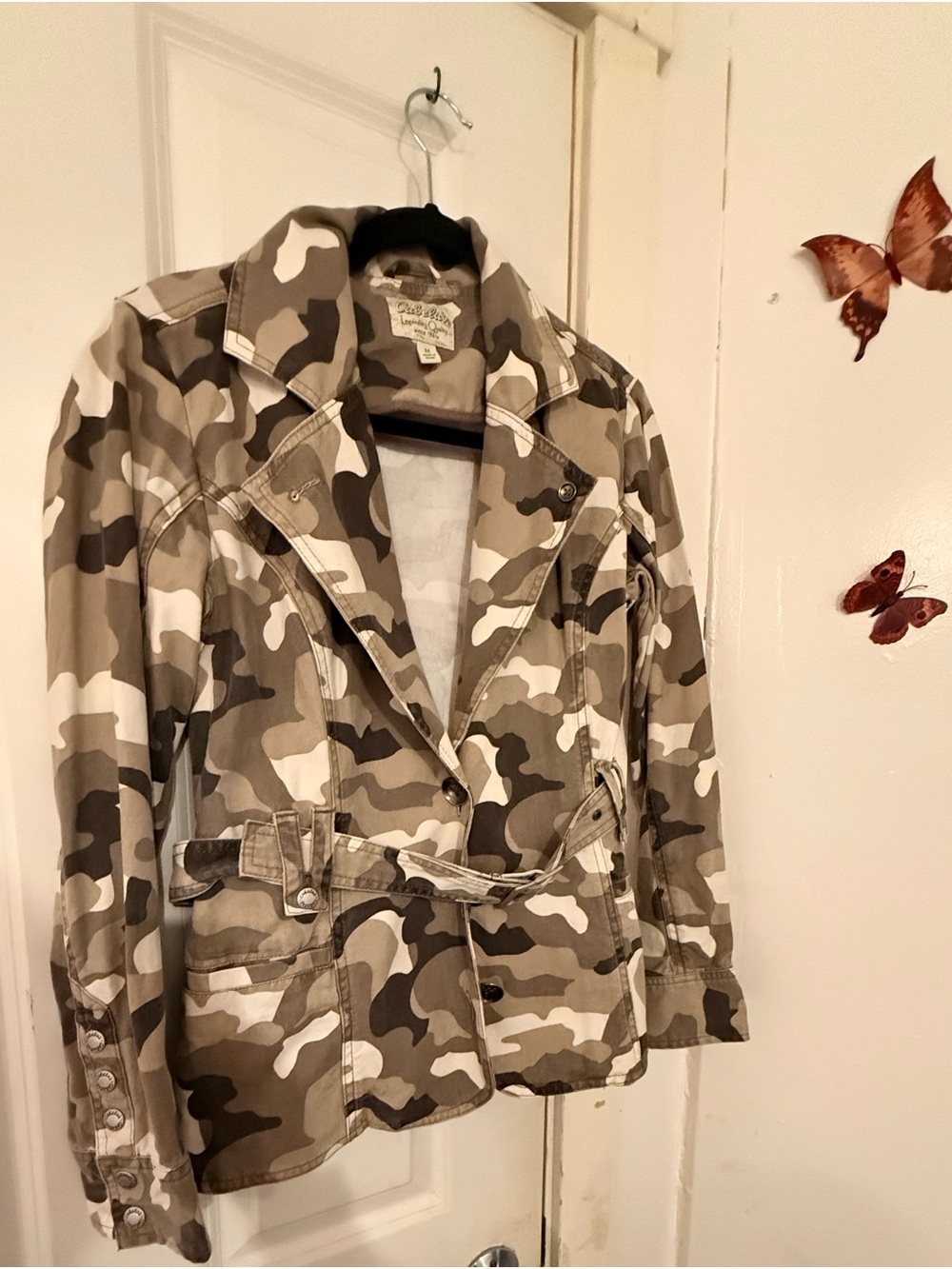 Women’s Cabela’s Camouflage Belted Jacket - Taupe/Olive